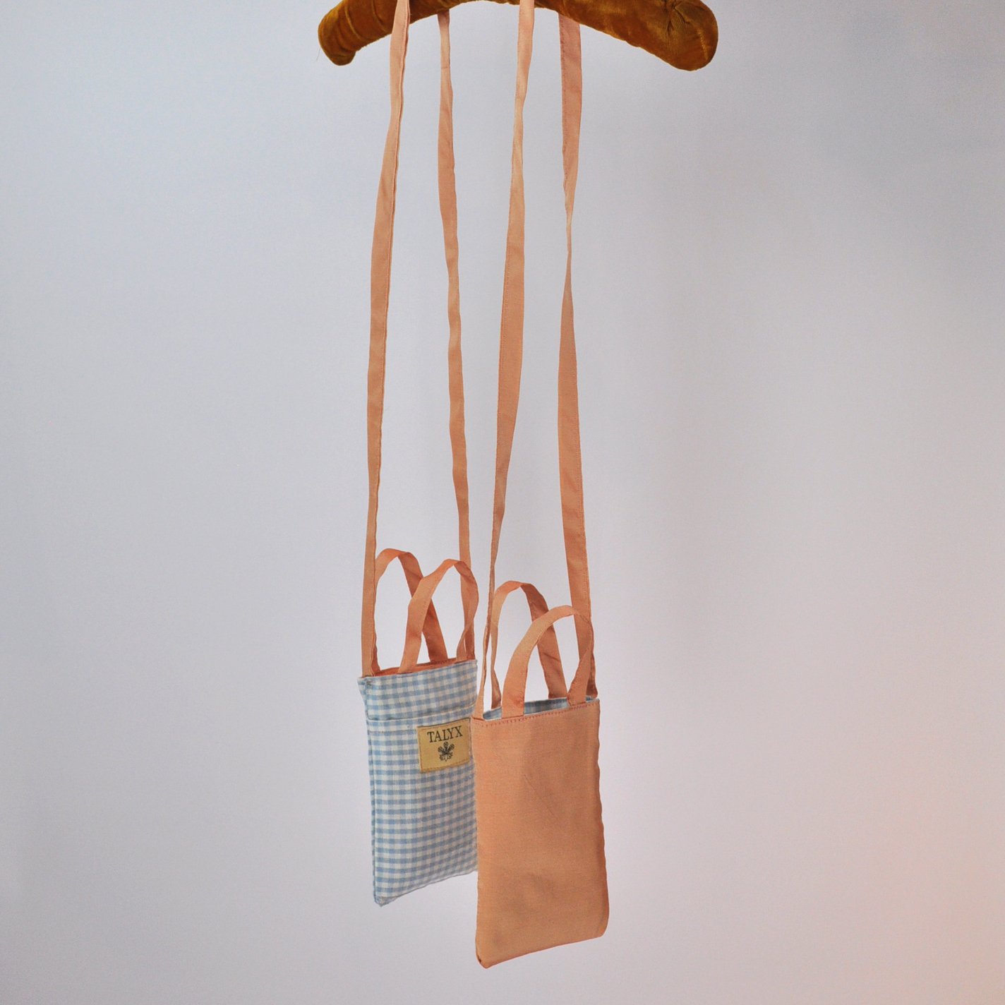 salmon baby blue gingham double