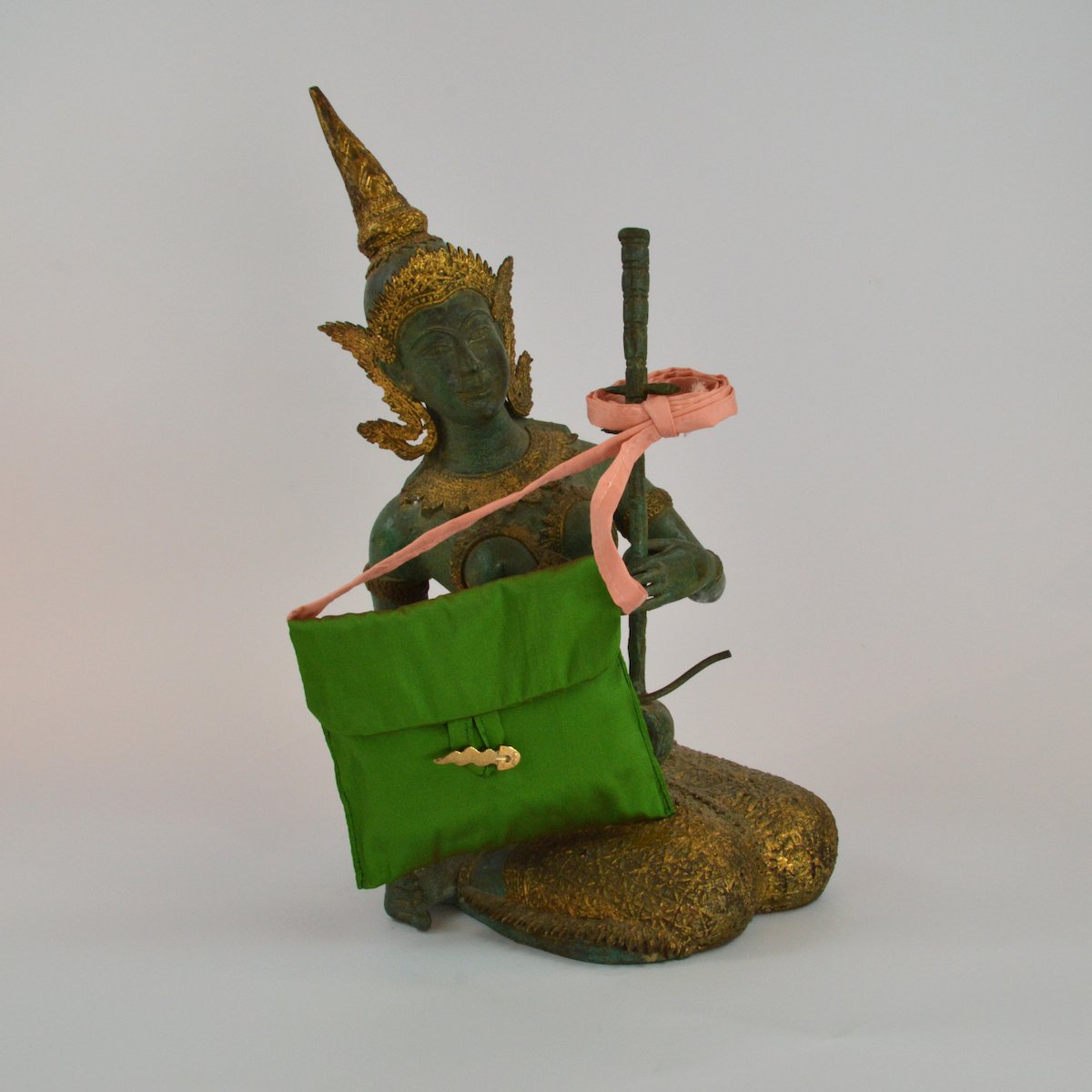 emerald green levantine viper belly purse 1